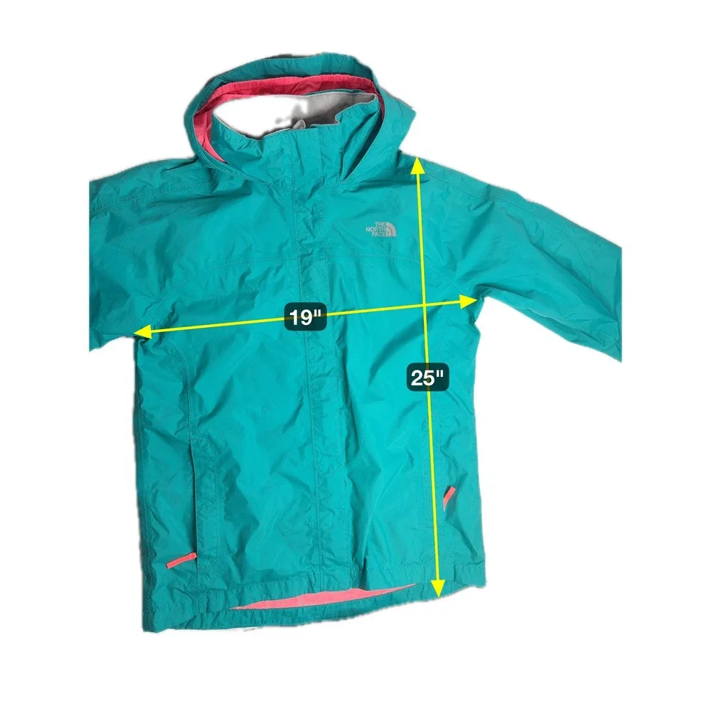The North Face HyVent Hooded Shell Rain Jacket Coat Waterproof Girls Size XL 18